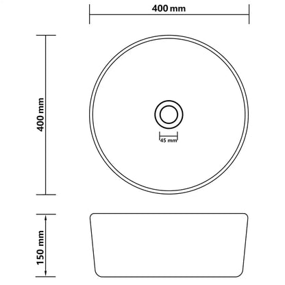 Luxury Wash Basin Round Matt Dark Blue 40x15 cm Ceramic