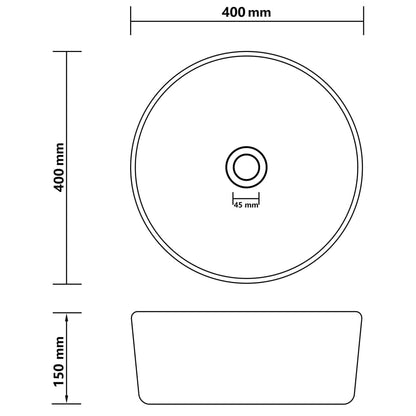 Luxury Wash Basin Round Matt Dark Green 40x15 cm Ceramic