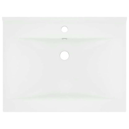 Luxury Basin with Faucet Hole Matt White 60x46 cm Ceramic