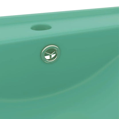 Luxury Basin with Faucet Hole Matt Light Green 60x46 cm Ceramic