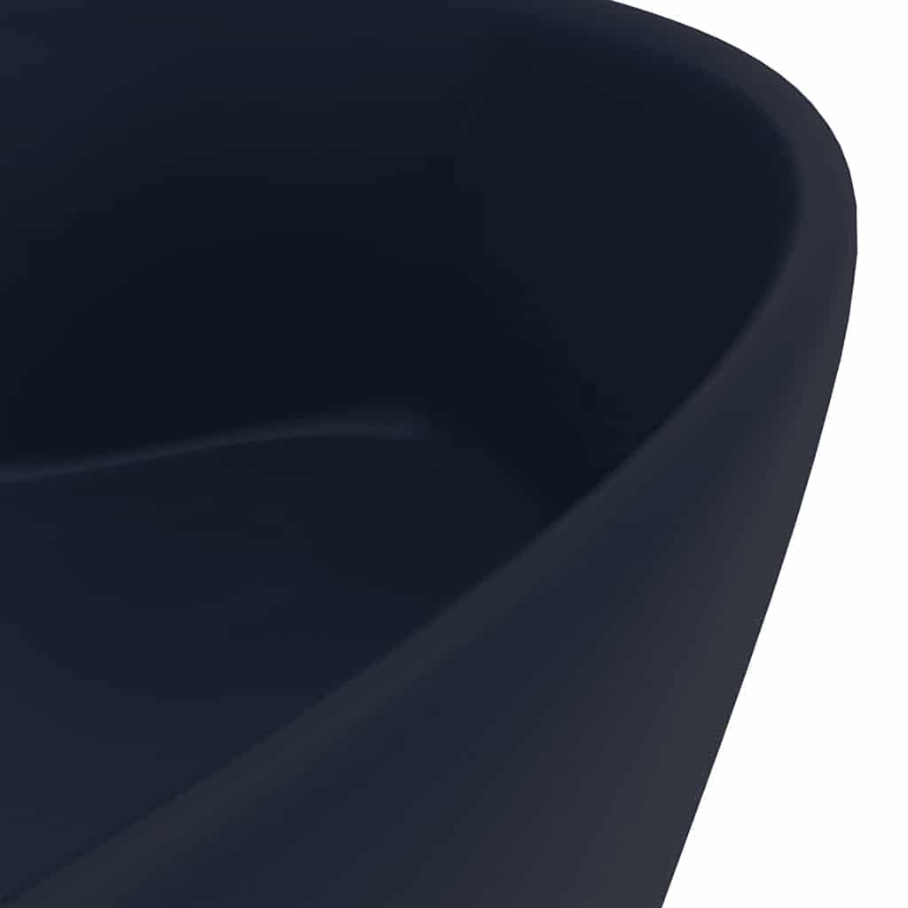 Luxury Wash Basin with Overflow Matt Dark Blue 36x13 cm Ceramic