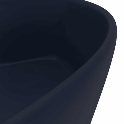 Luxury Wash Basin with Overflow Matt Dark Blue 36x13 cm Ceramic
