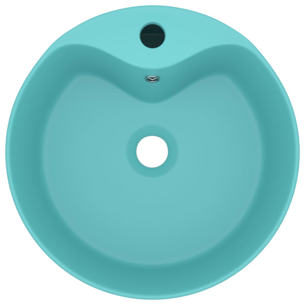 Luxury Wash Basin with Overflow Matt Light Green 36x13 cm Ceramic
