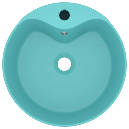 Luxury Wash Basin with Overflow Matt Light Green 36x13 cm Ceramic