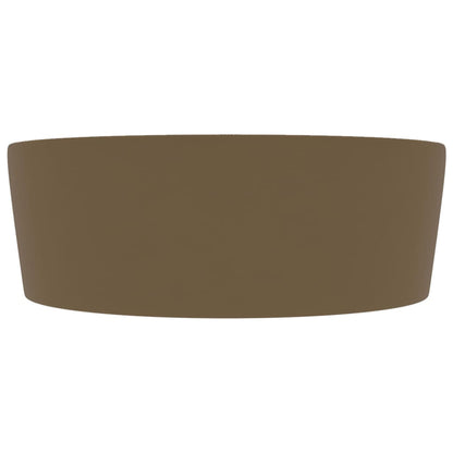 Luxury Wash Basin with Overflow Matt Cream 36x13 cm Ceramic