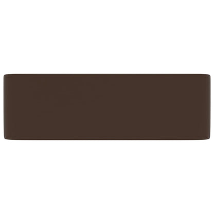 Luxury Wash Basin Matt Dark Brown 41x30x12 cm Ceramic
