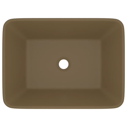 Luxury Wash Basin Matt Cream 41x30x12 cm Ceramic