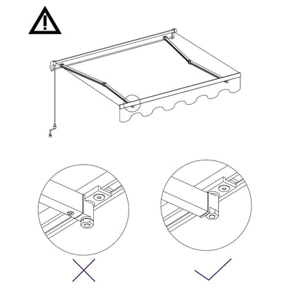 Manual Retractable Awning 300x250 cm Cream