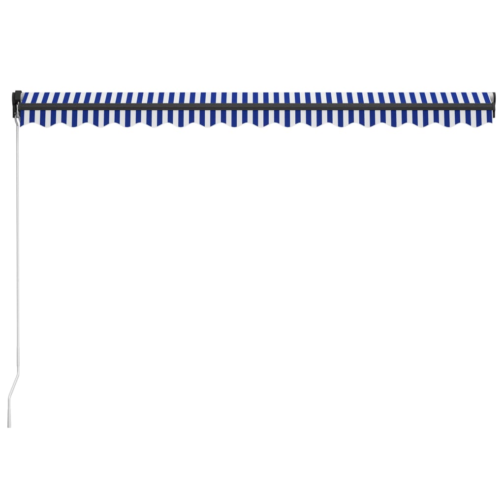 Manual Retractable Awning 450x300 cm Blue and White