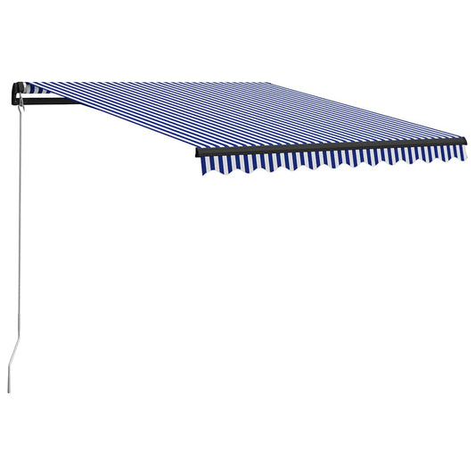 Retractable Awning | Blue and White, Grey