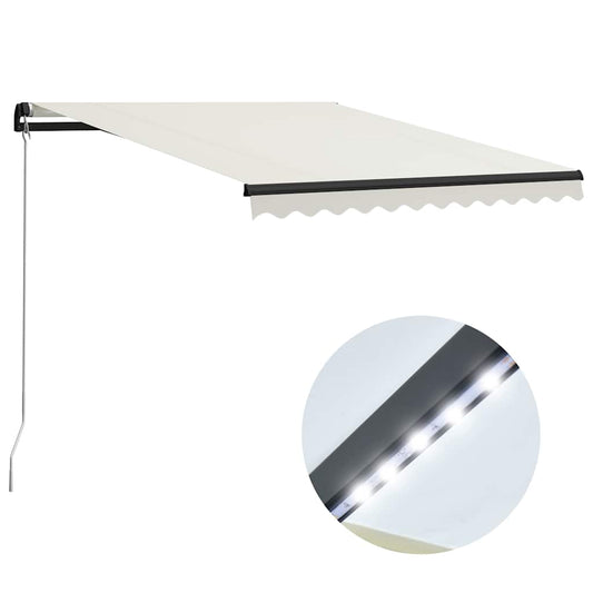 Retractable Awning | Cream fabric, grey frame