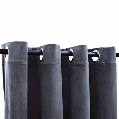 Blackout Curtains with Rings 2 pcs Anthracite 54"x95" Velvet