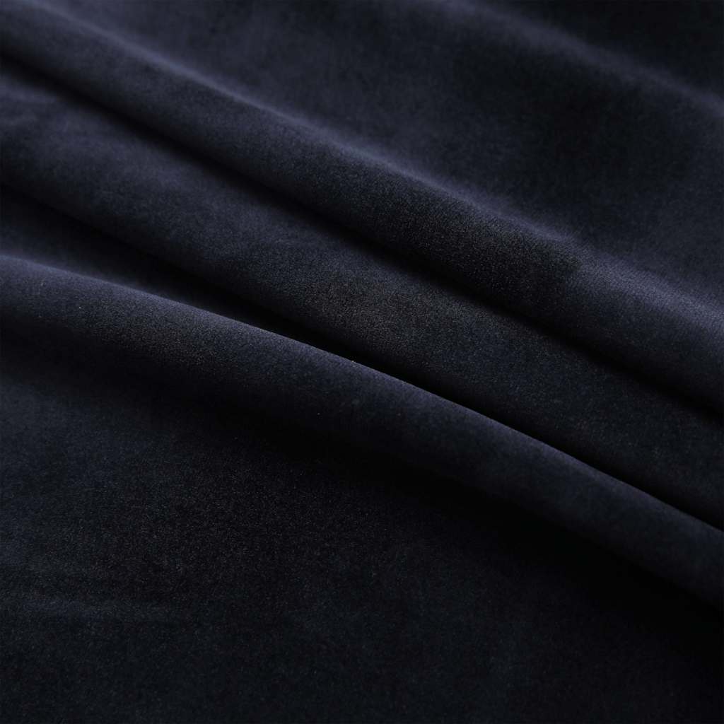 Blackout Curtains with Rings 2 pcs Black 37"x63" Velvet