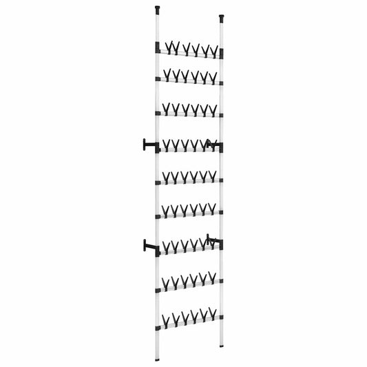 Shoe Rack | Silver and Black | Aluminium, Plastic | Large | Shoe Rack
