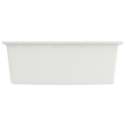 147064 vidaXL Kitchen Sink with Overflow Hole White Granite