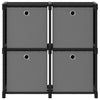 4-Cube Display Shelf with Boxes Black 69x30x72.5 cm Fabric