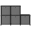 5-Cube Display Shelf with Boxes Black 103x30x72.5 cm Fabric