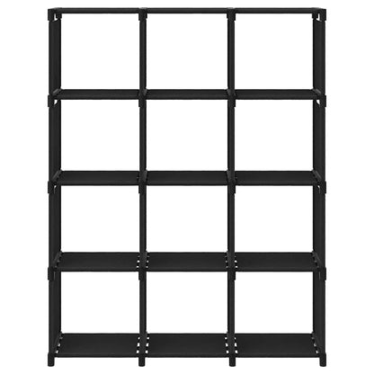 12-Cube Display Shelf Black 103x30x141 cm Fabric