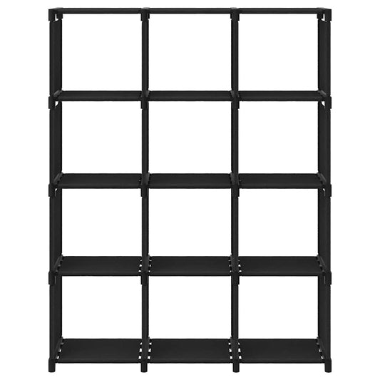 12-Cube Display Shelf Black 103x30x141 cm Fabric