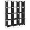 12-Cube Display Shelf Black 40.6"x11.8"x55.5" Fabric