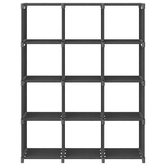 12-Cube Display Shelf Grey 103x30x141 cm Fabric