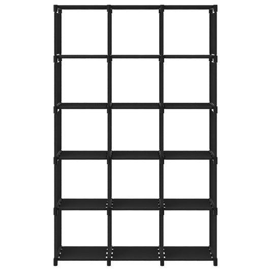 15-Cube Display Shelf Black 103x30x175.5 cm Fabric