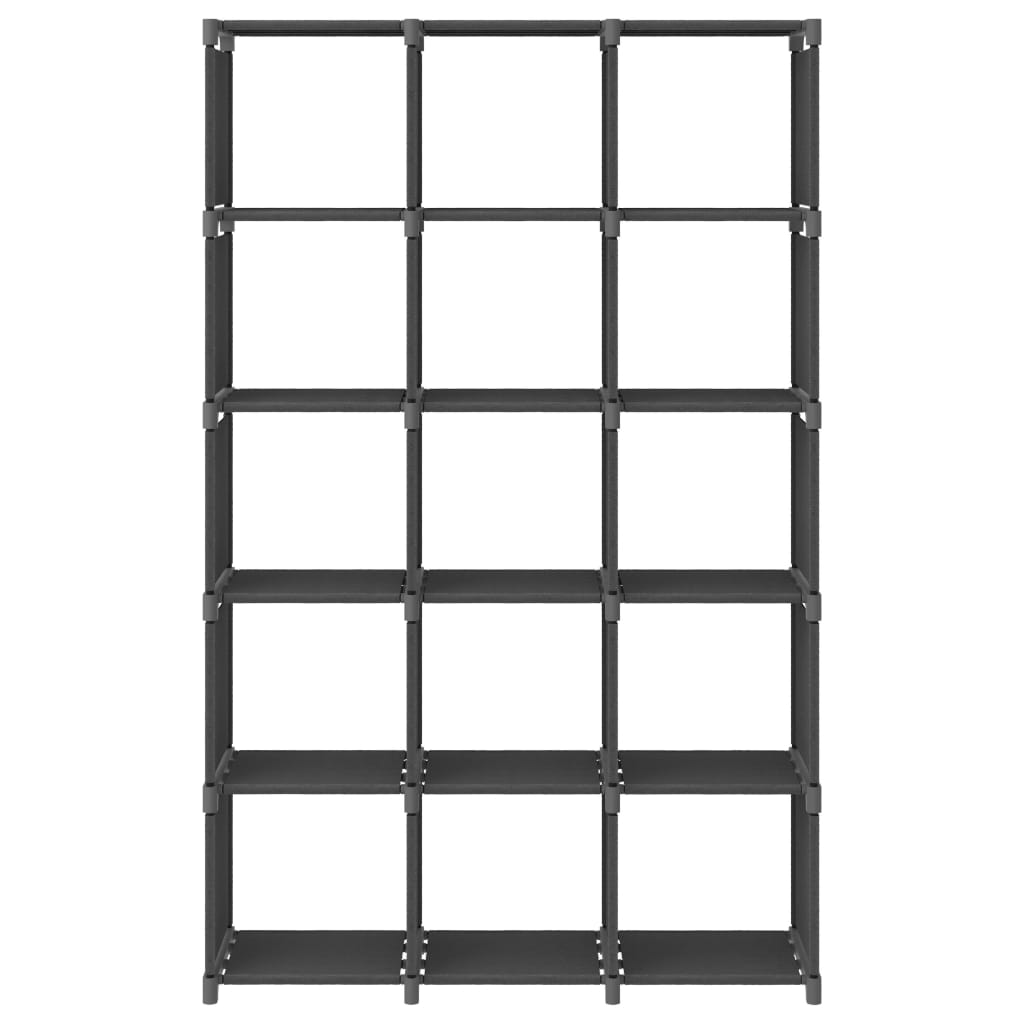 15-Cube Display Shelf Grey 103x30x175.5 cm Fabric
