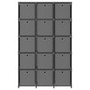 15-Cube Display Shelf with Boxes Grey 103x30x175.5 cm Fabric