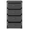 Storage Rack with 4 Fabric Baskets Steel Grey
