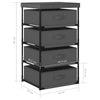 Storage Rack with 4 Fabric Baskets Steel Grey