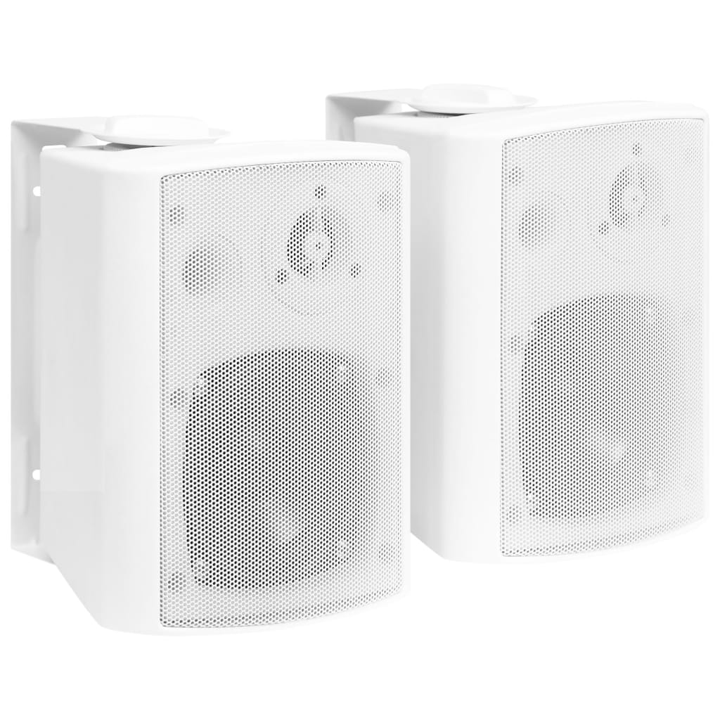 Wall-mounted Stereo Speakers 2 pcs White Indoor Outdoor 80 W