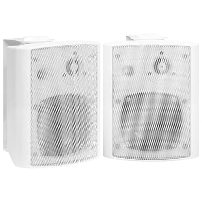 Wall-mounted Stereo Speakers 2 pcs White Indoor Outdoor 80 W