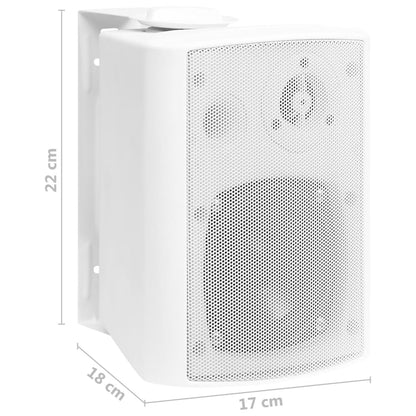 Wall-mounted Stereo Speakers 2 pcs White Indoor Outdoor 80 W