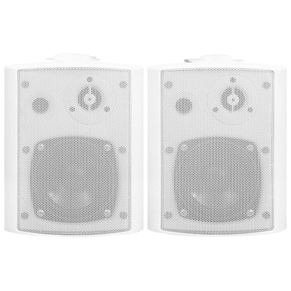 Wall-mounted Stereo Speakers 2 pcs White Indoor Outdoor 80 W