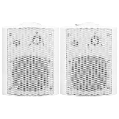 Wall-mounted Stereo Speakers 2 pcs White Indoor Outdoor 80 W
