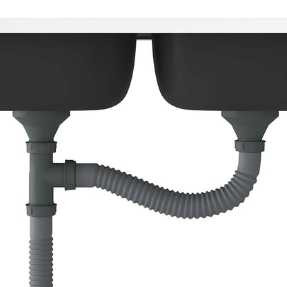 Kitchen Sink with Double Basins Silver 31.5"x19.7"x6.1" Stainless Steel