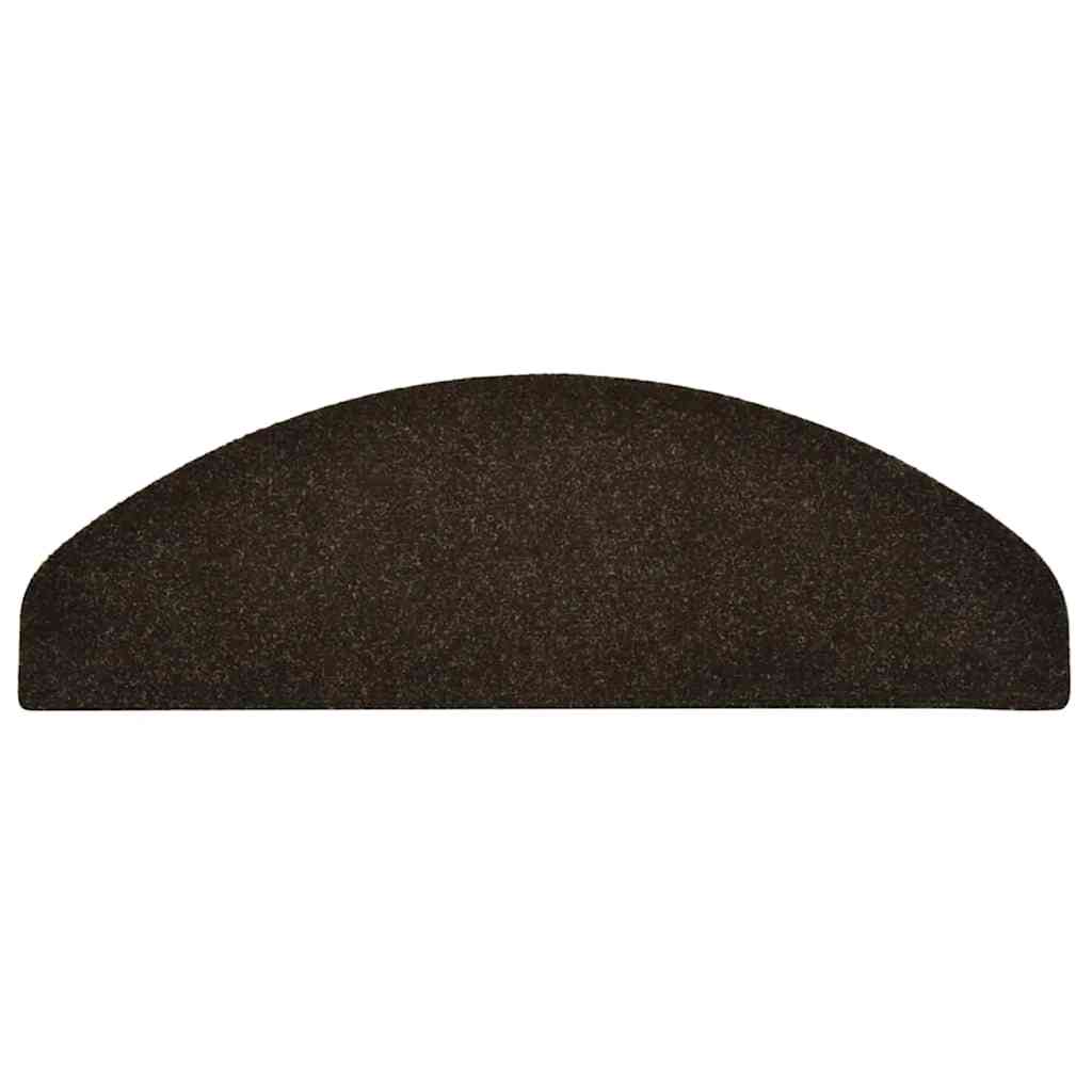Stair Mats Self-adhesive 15 pcs 65x21x4 cm Dark Brown Half Round Large