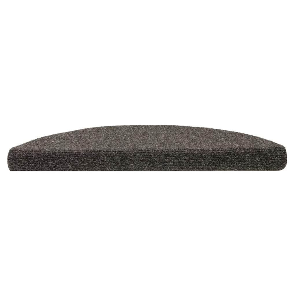 Stair Mats Self-adhesive 15 pcs 56x17x3 cm Anthracite Half Round