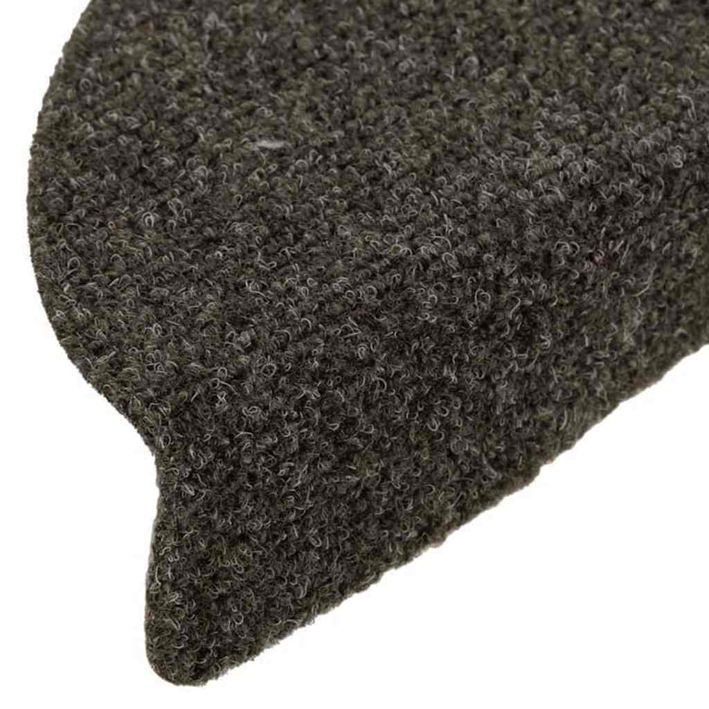 Stair Mats Self-adhesive 15 pcs 56x17x3 cm Anthracite Half Round