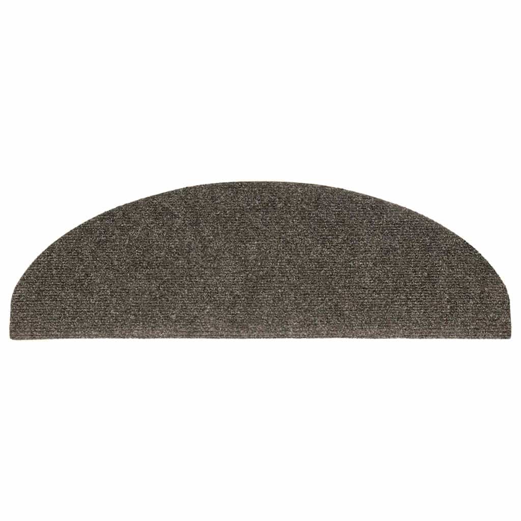 Stair Mats Self-adhesive 15 pcs 65x21x4 cm Anthracite Half Round Large
