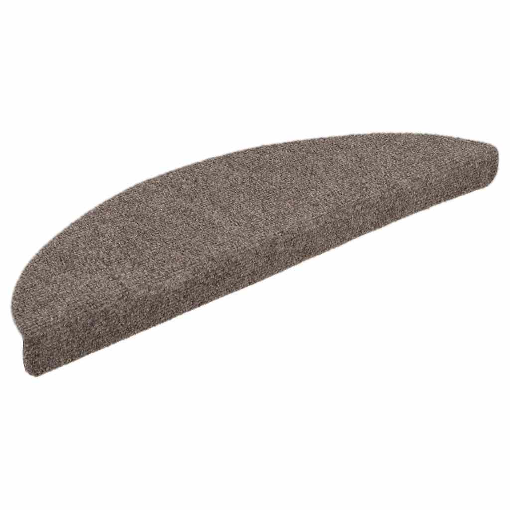 Stair Mats Self-adhesive 15 pcs 65x21x4 cm Beige Half Round Large