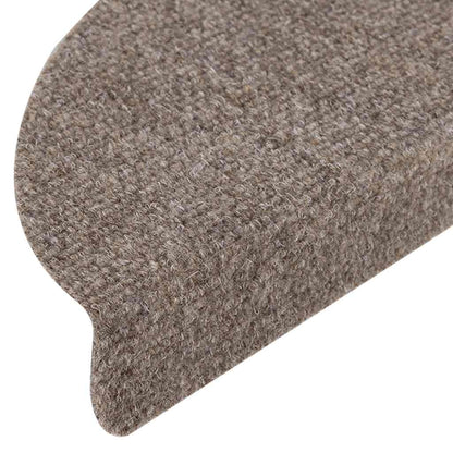 Stair Mats Self-adhesive 15 pcs 65x21x4 cm Beige Half Round Large