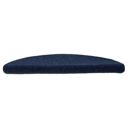 Stair Mats Self-adhesive 15 pcs 56x17x3 cm Navy Half Round