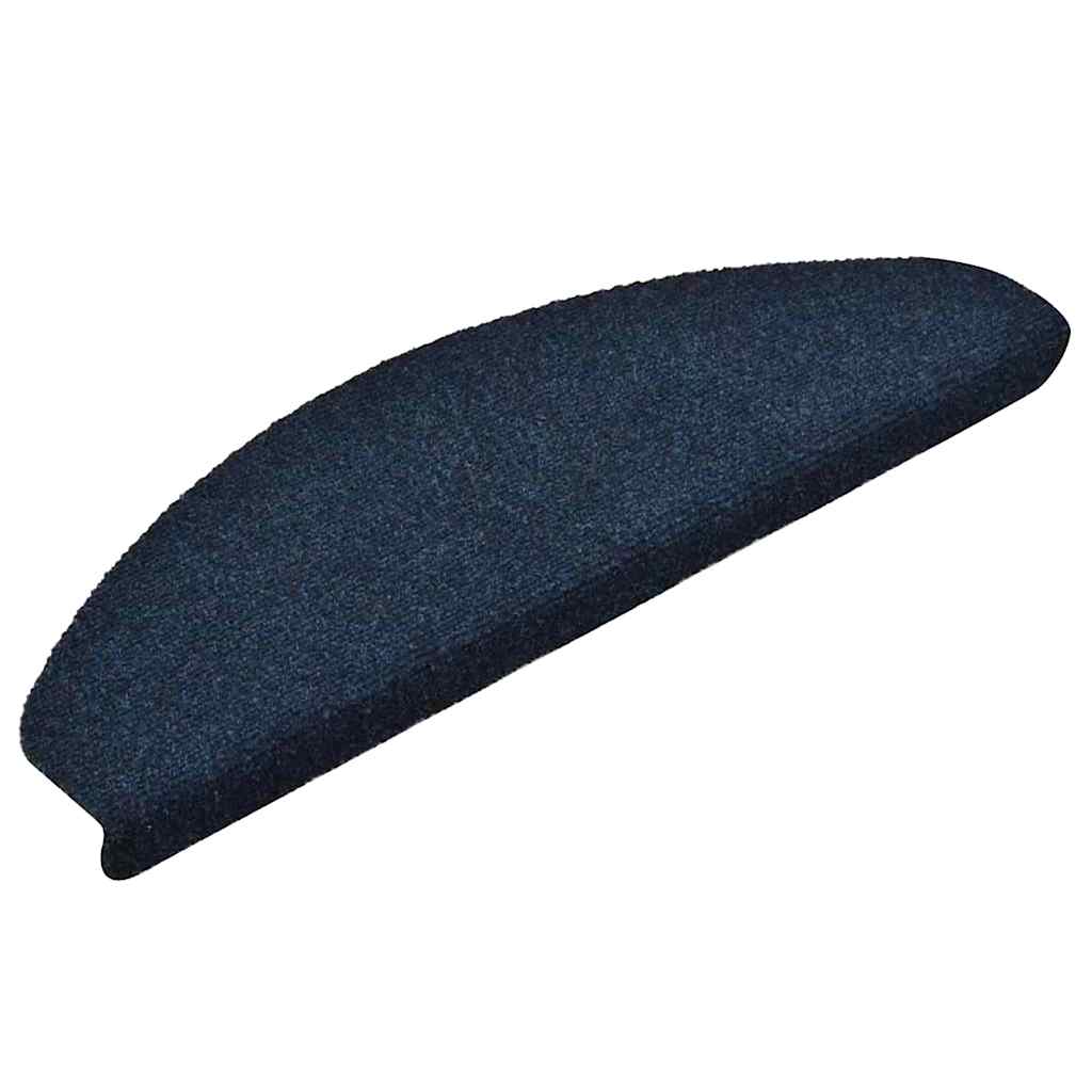 Stair Mats Self-adhesive 15 pcs 65x21x4 cm Navy Half Round Large