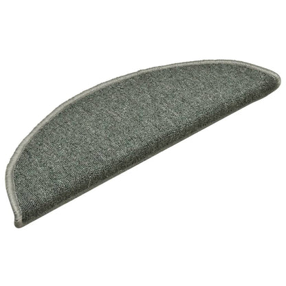 Stair Mats 15 pcs 56x17x3 cm Dark Green Half Round