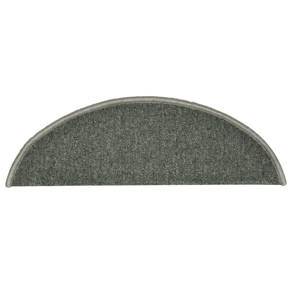 Stair Mats 15 pcs 56x17x3 cm Dark Green Half Round