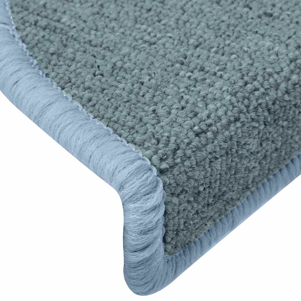 Stair Mats 15 pcs 65x24x4 cm Sea Blue Half Round Large