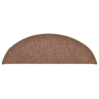 Stair Mats 15 pcs 56x17x3 cm Brown Half Round