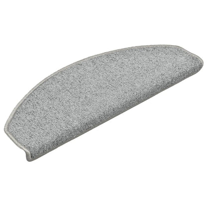 Stair Mats 15 pcs 65x24x4 cm Light Grey Half Round Large