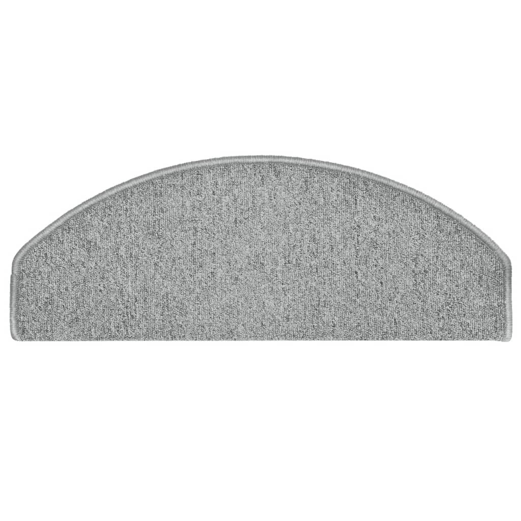 Stair Mats 15 pcs 65x24x4 cm Light Grey Half Round Large